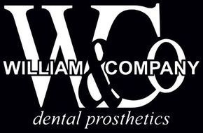 William & Company dental prosthetics logo in white on a black background