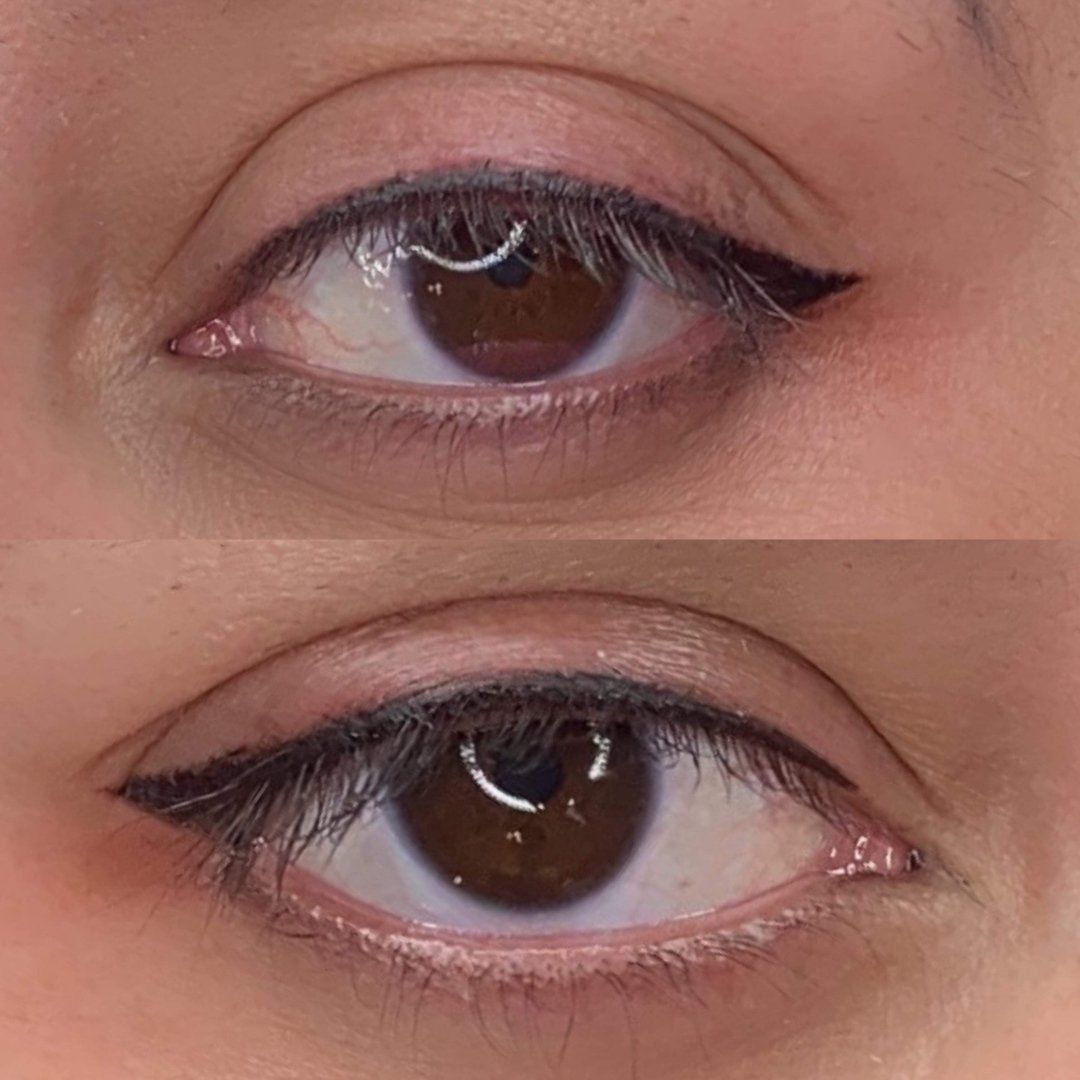 permanent eye liner before and after