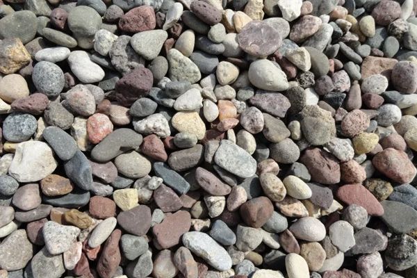 A pile of rocks of different sizes and colors