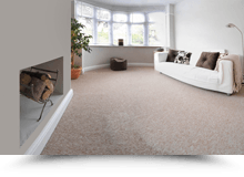 Carpeted sofa at daylight