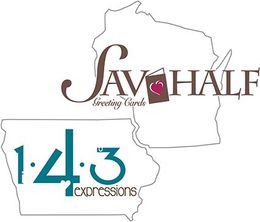 Sav-half Greeting Cards 143 experssions logo