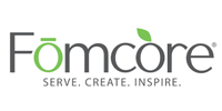 Fomcore logo in gray and green with tagline “Serve. Create. Inspire.”