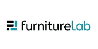 FurnitureLab logo with black and teal text on a white background