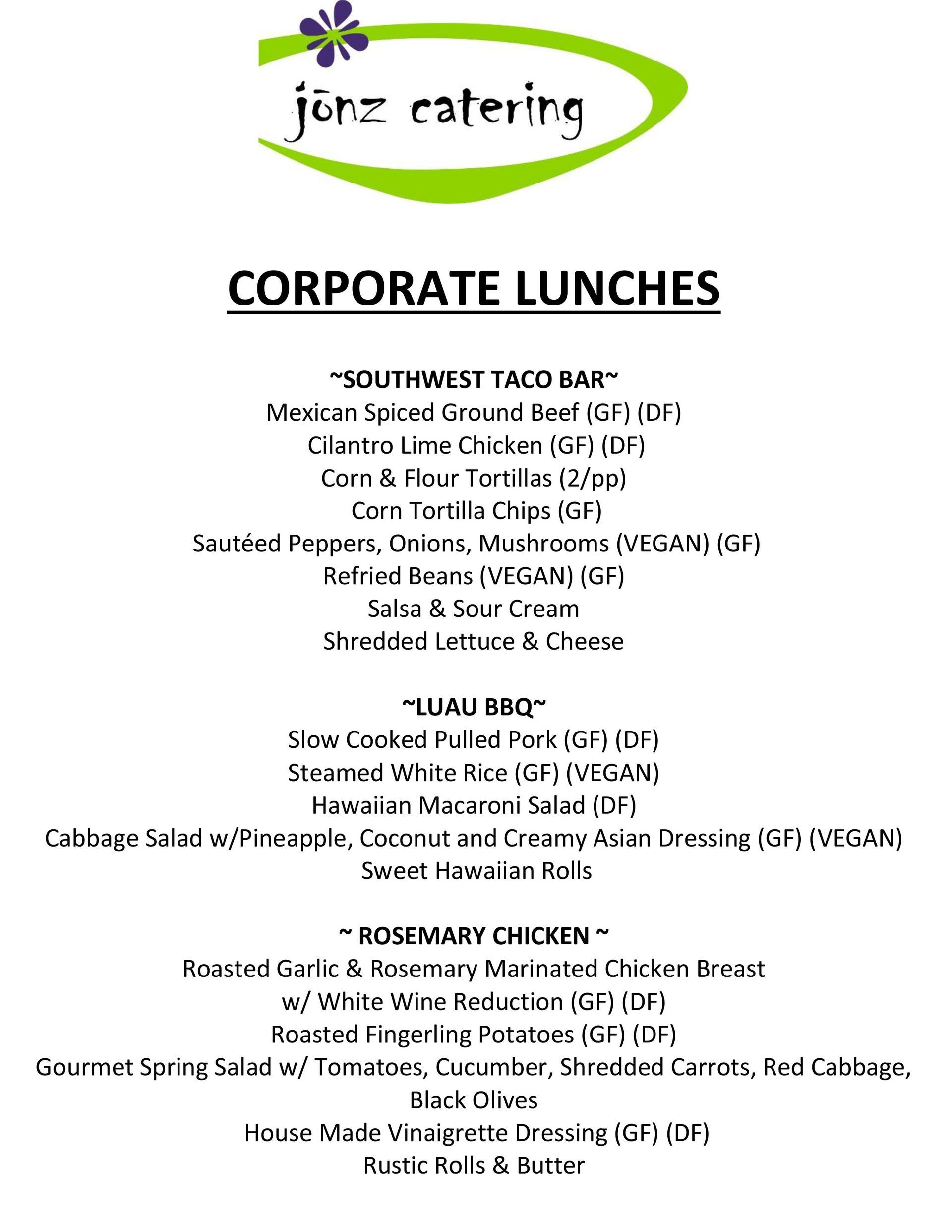 Corporate Lunch Menu page 01