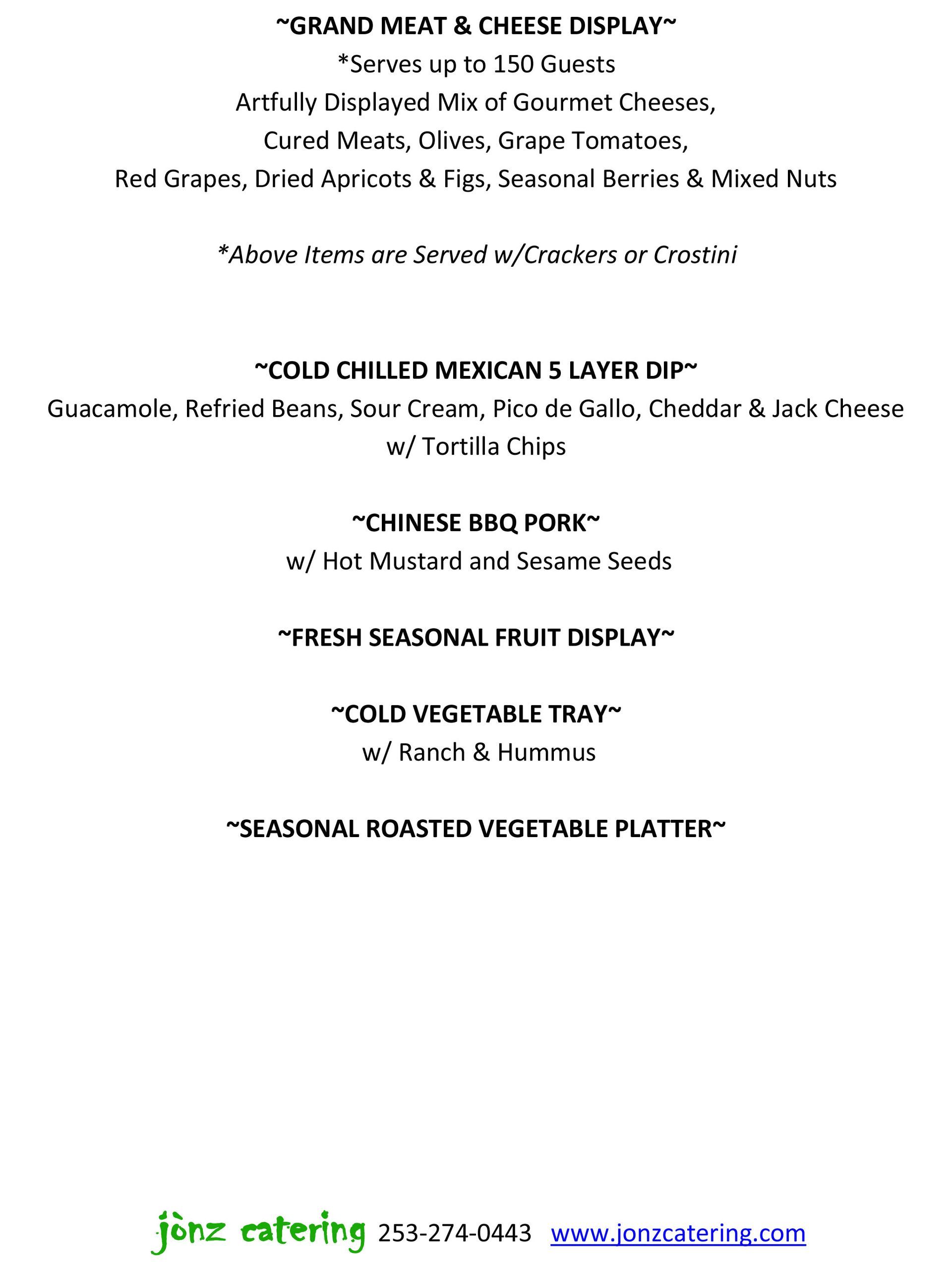Tempting Trays Menu page 02