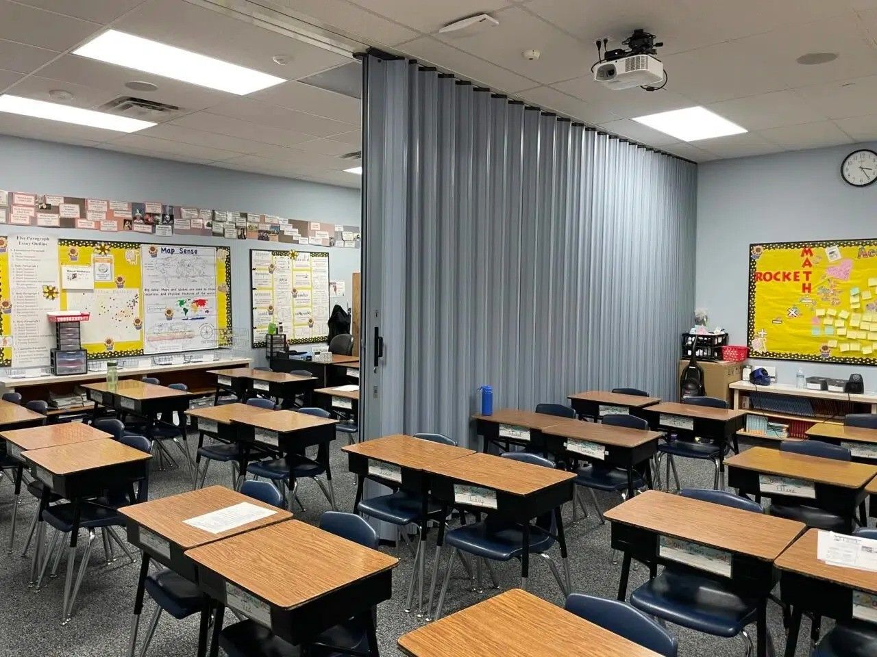 Classroom with security wall