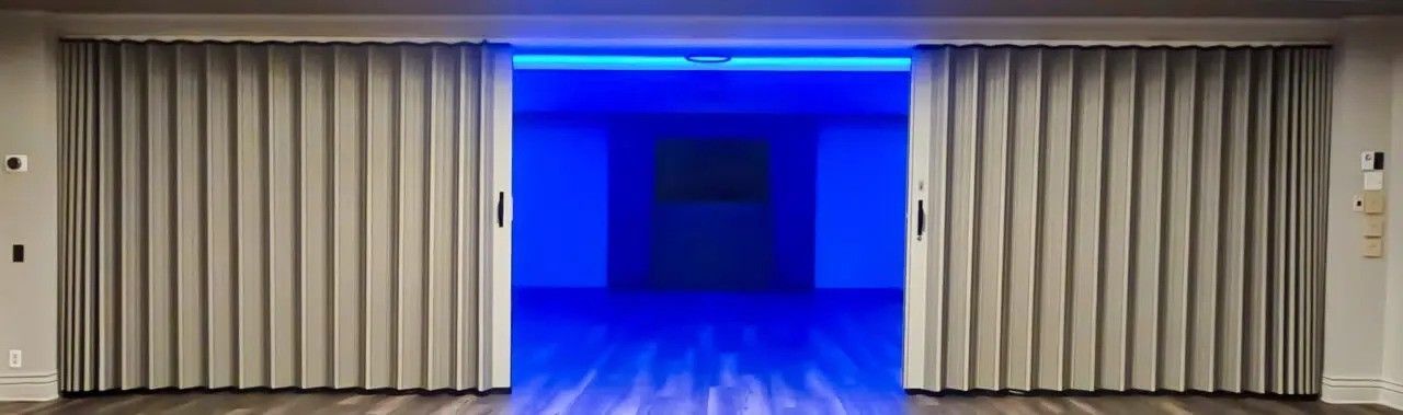 Fire and security accordion wall