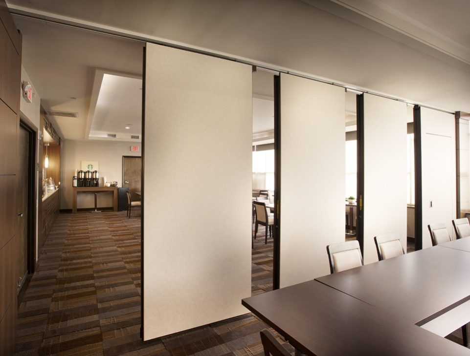 A conference room sliding walls
