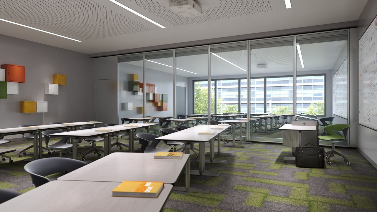 Room with tables and chairs