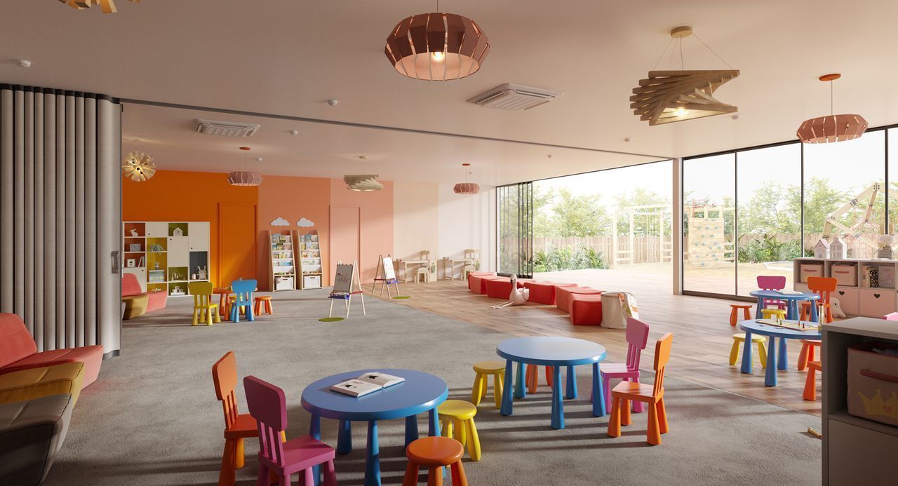 Playroom with wall divider