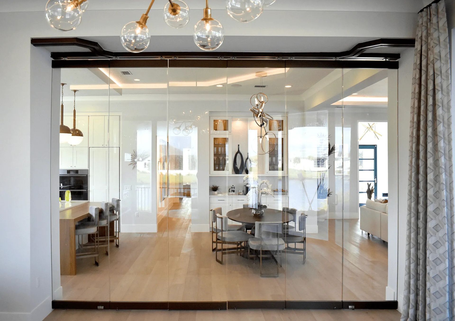 Room with glass wall