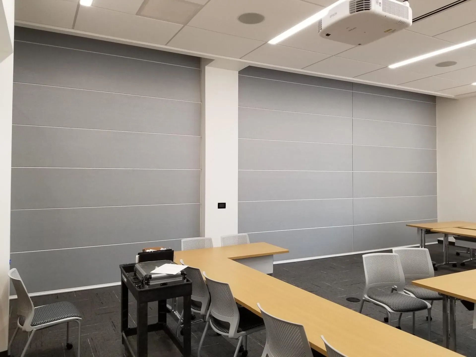 Gray vertical folding wall