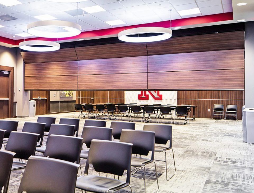 Room with a wall divider 