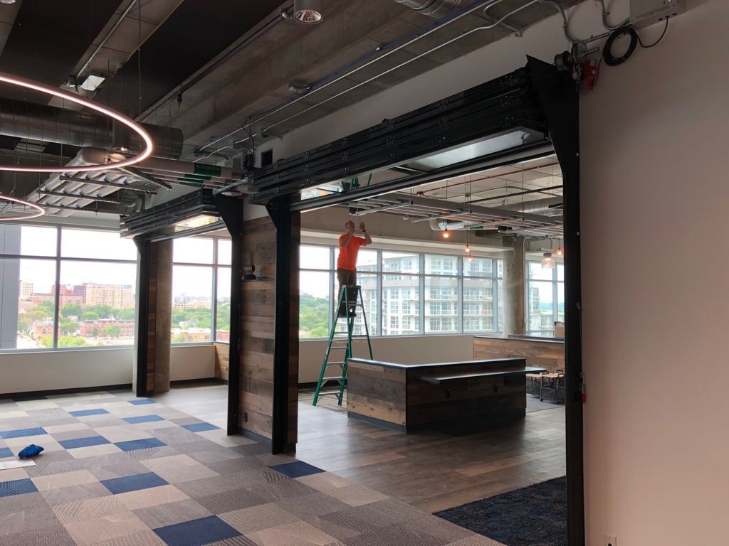 Man installing a vertical wall