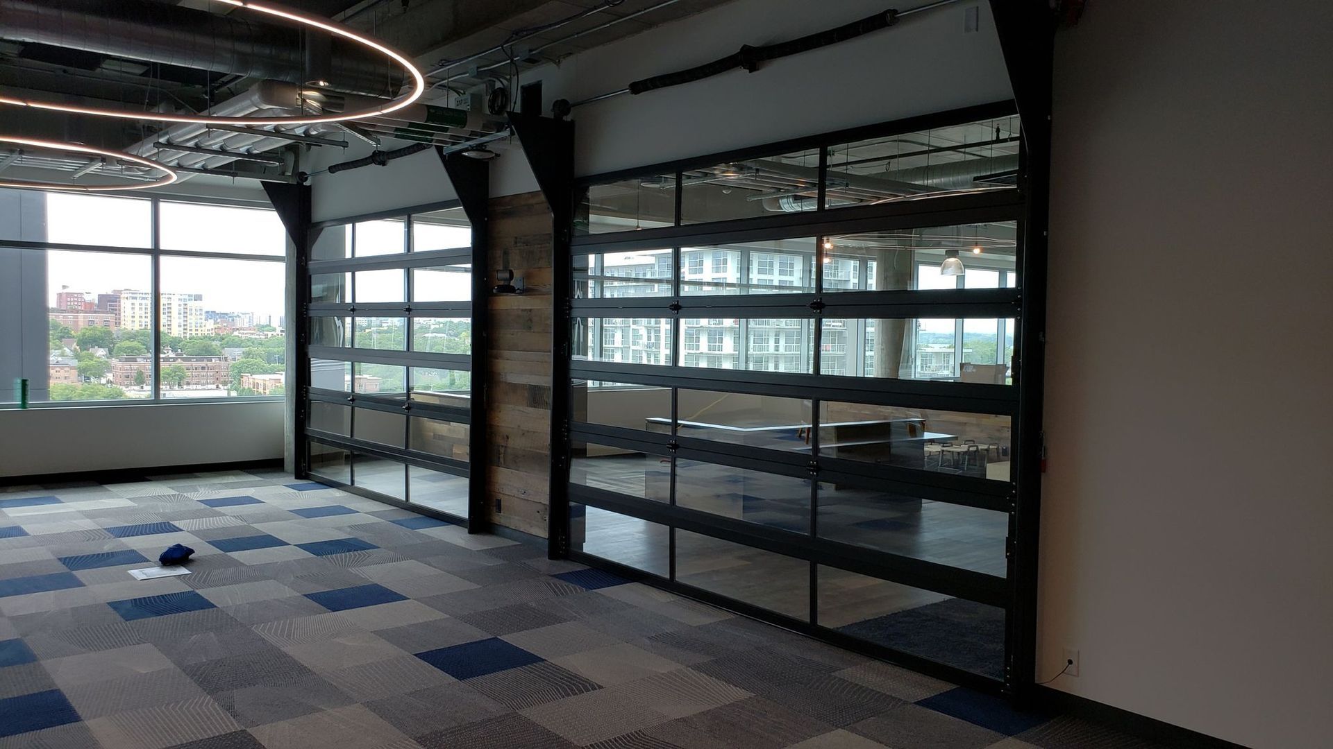 Multiple panels of vertical wall