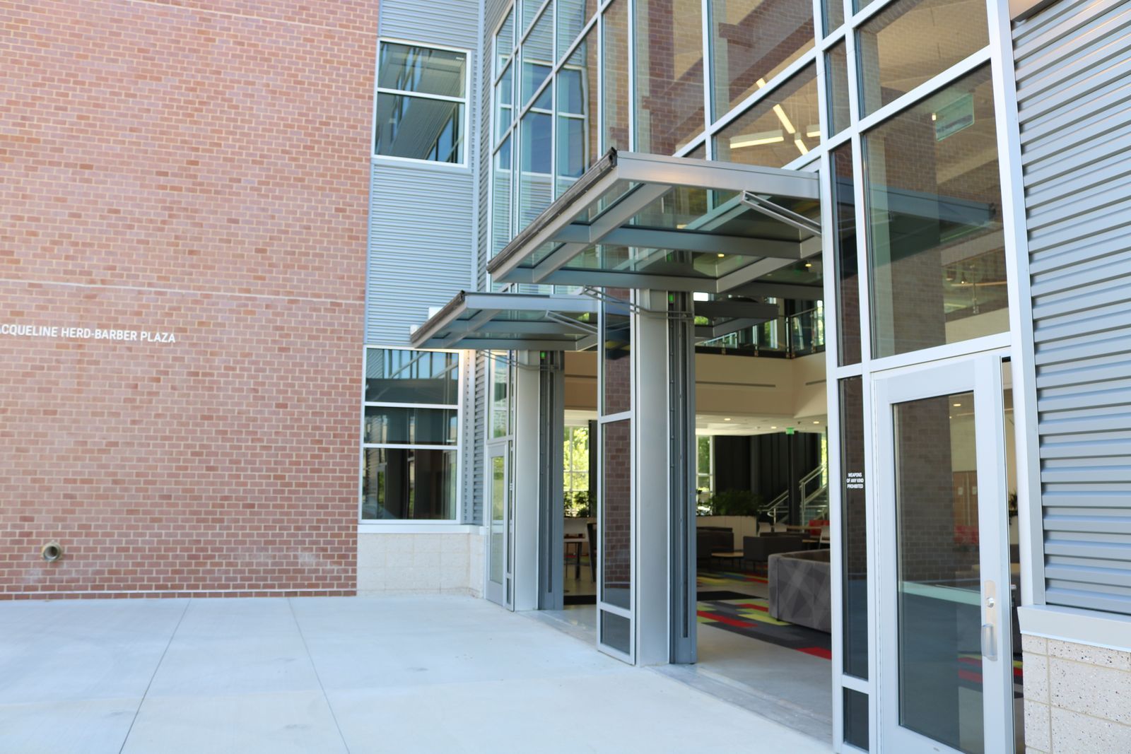 Commercial building glass door