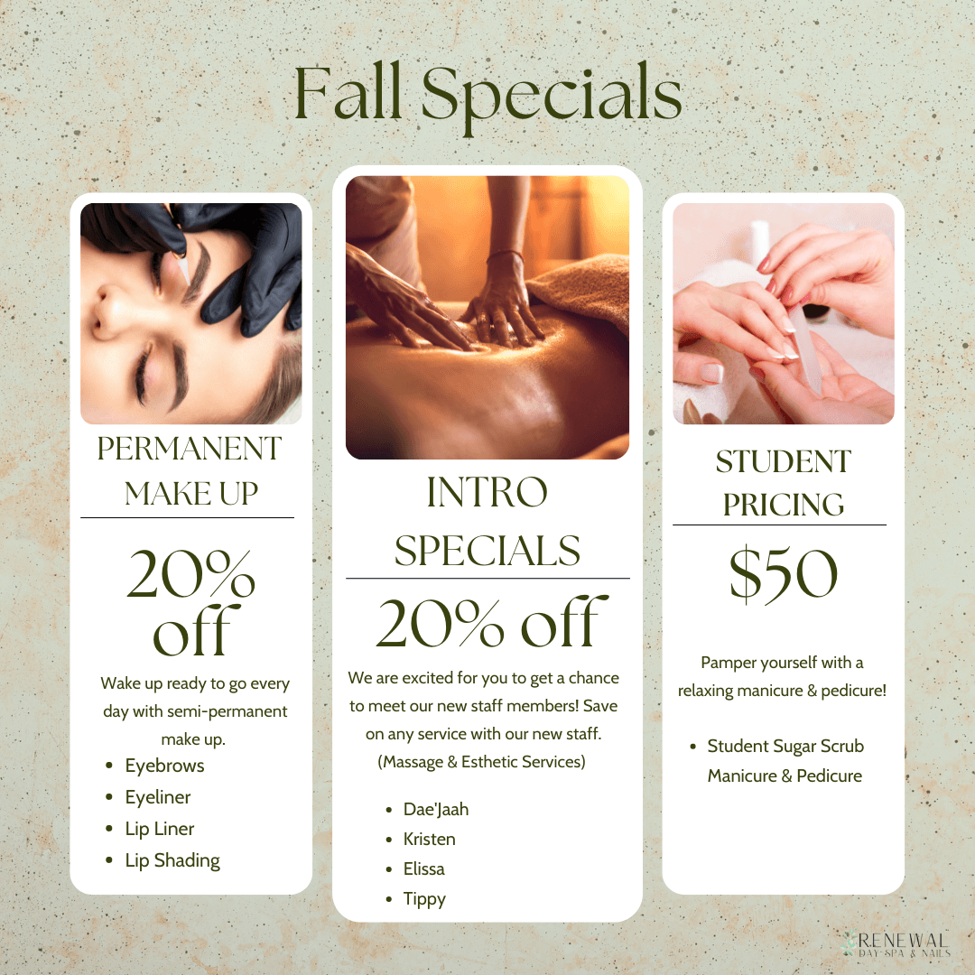 Renewal Day Spa & Nails Specials | Richmond, VA