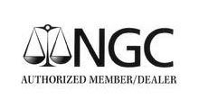 Logo for NGC, with scales and text 