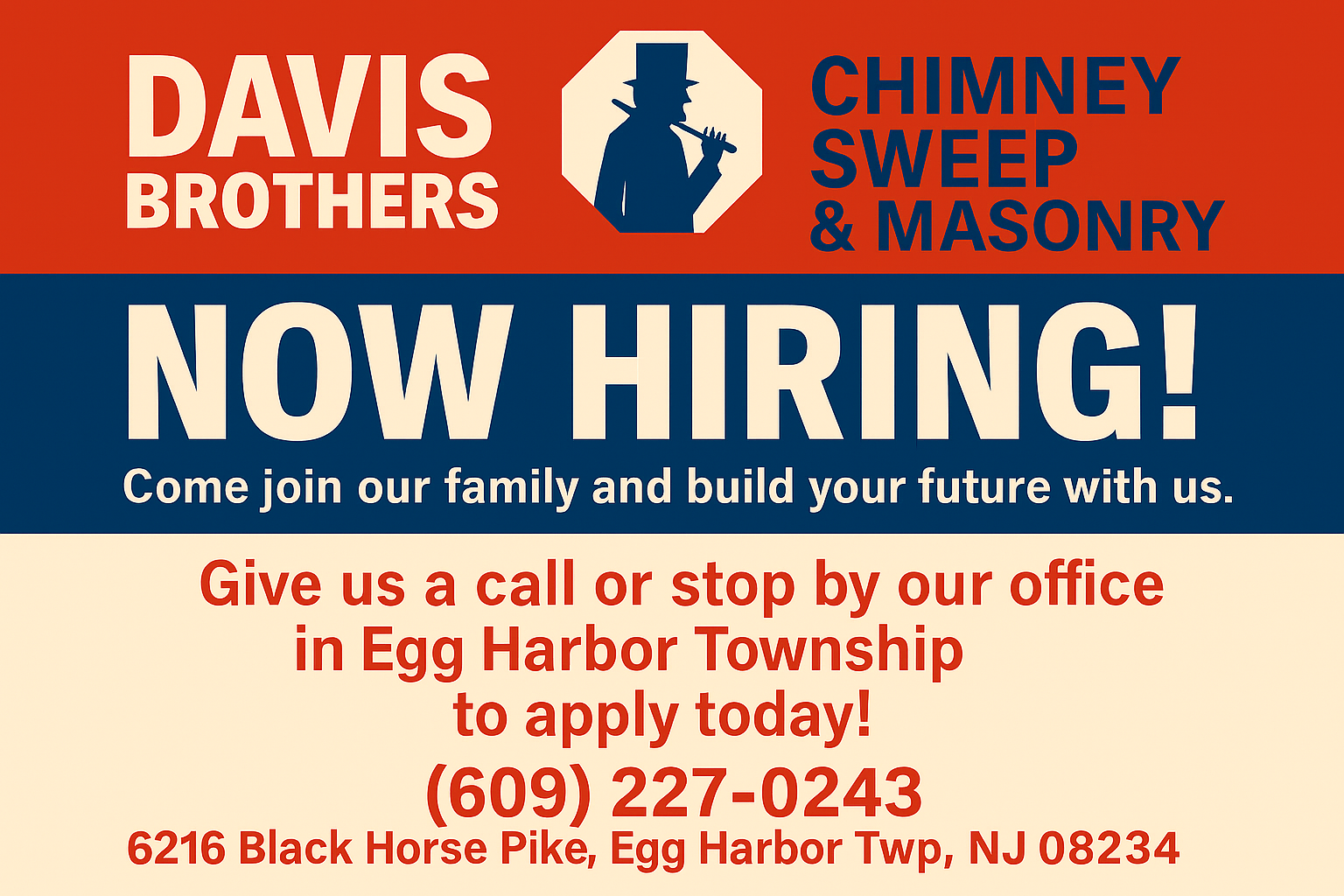 Davis Brothers Chimney Sweep and Masonry Now Hiring!
