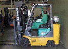 Forklift yellow and gray colors