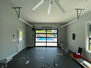Interior view of a garage door project