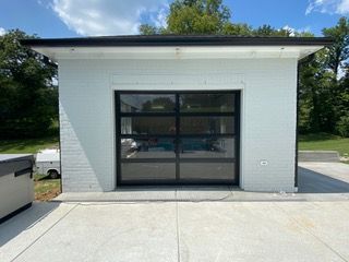 Exterior view of a garage door project
