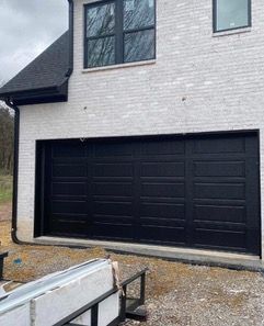Black garage door