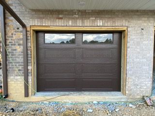 Neat brown garage door