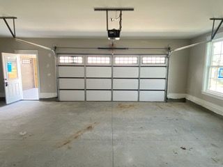 Interior view of a white garage door project