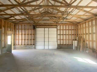 Interior view of a garage space