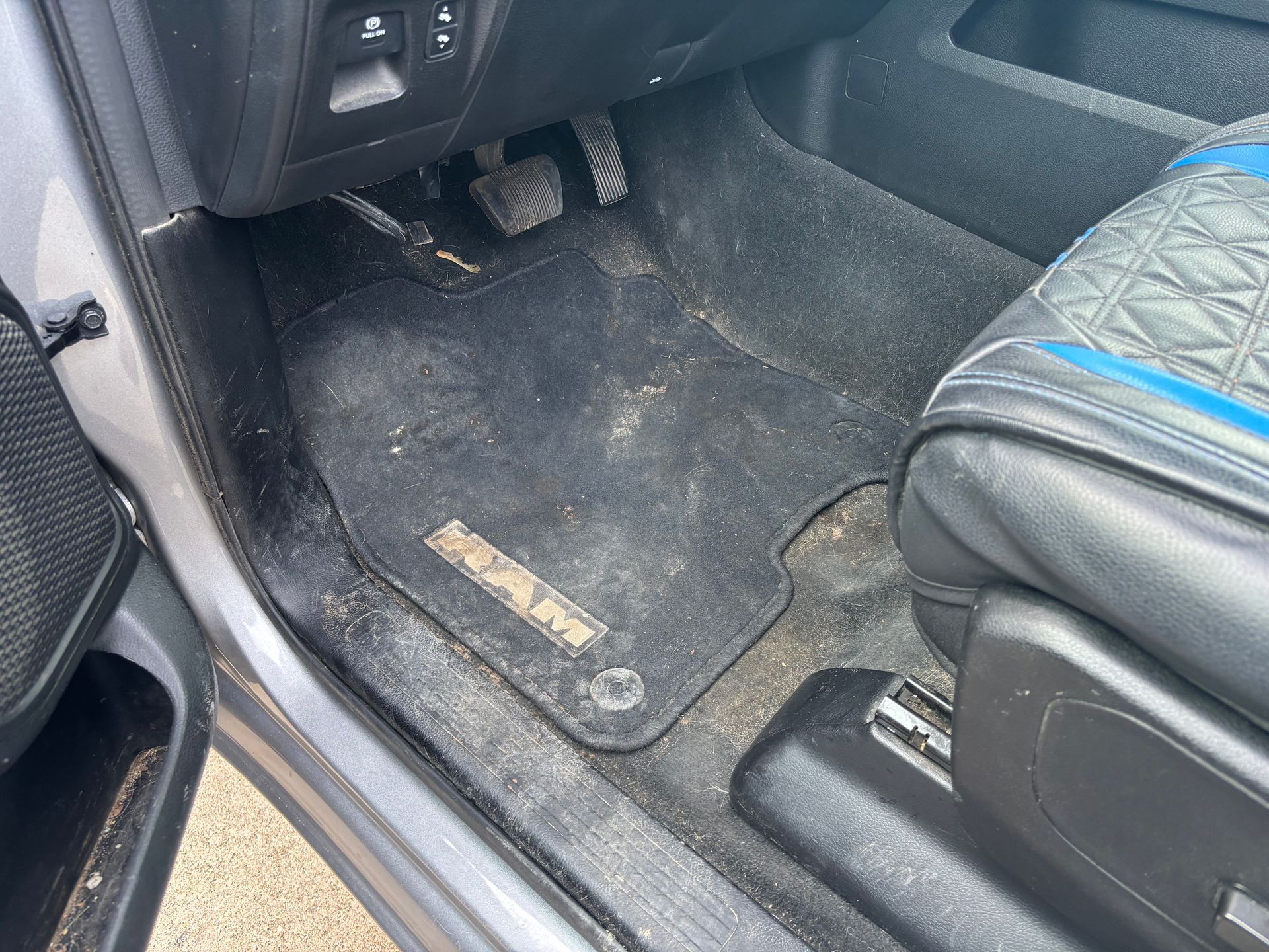 Dirty car floor mat.