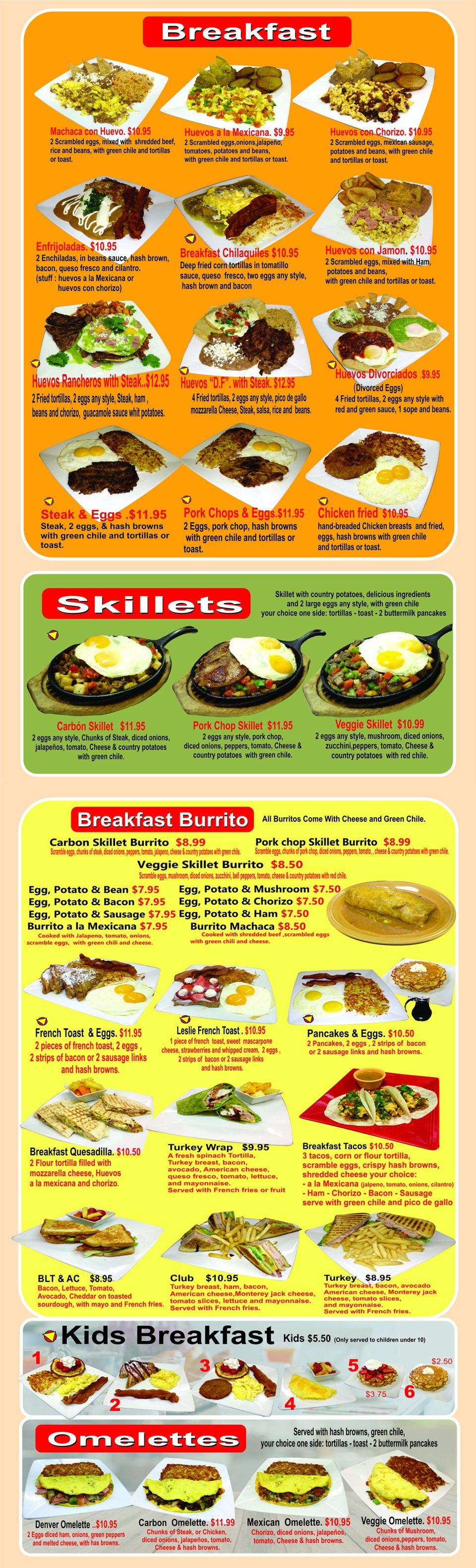 Fritangas Mexican Restaurant Thornton Breakfast Menu Denver