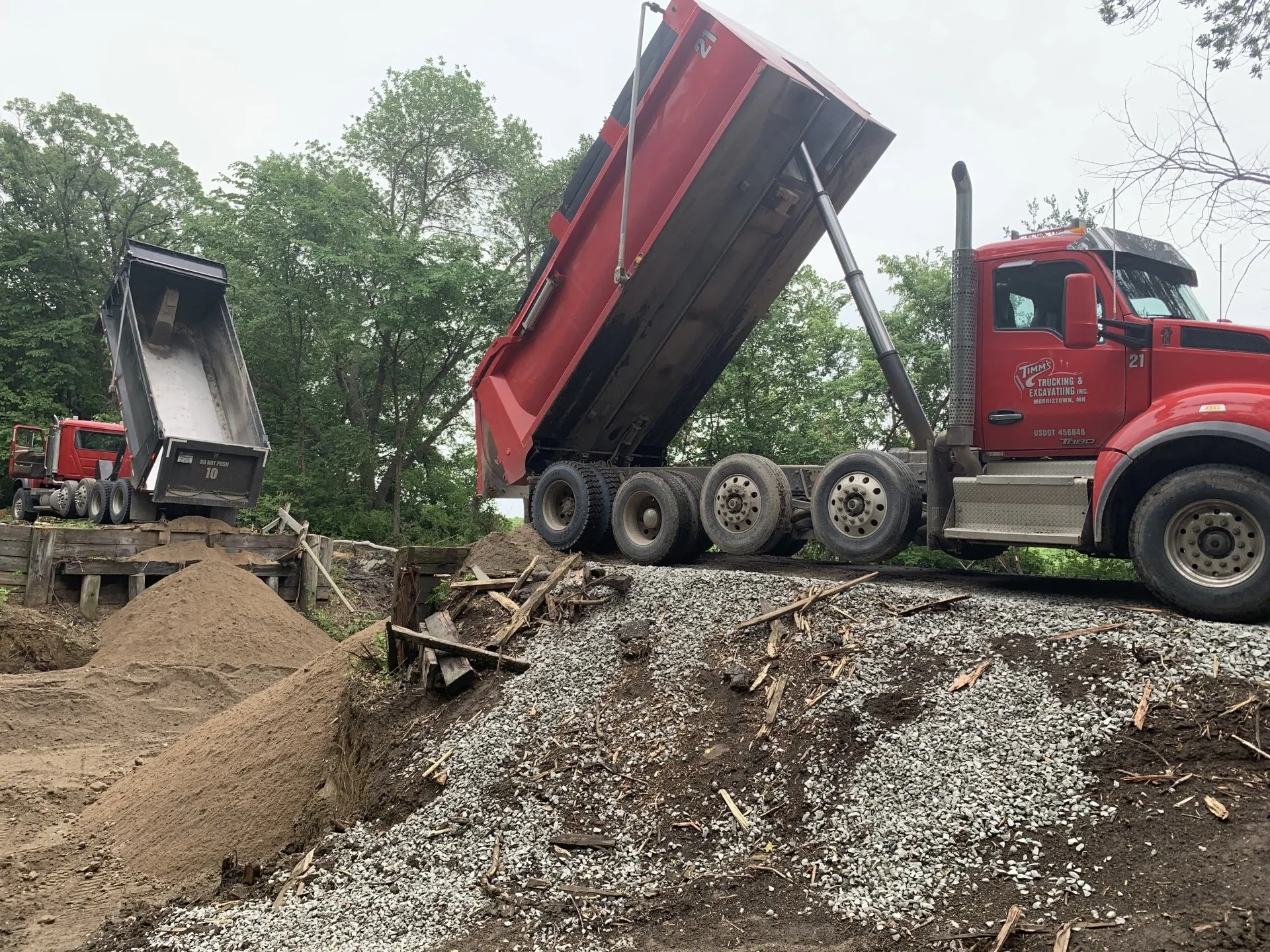 Dump trucks for hauling