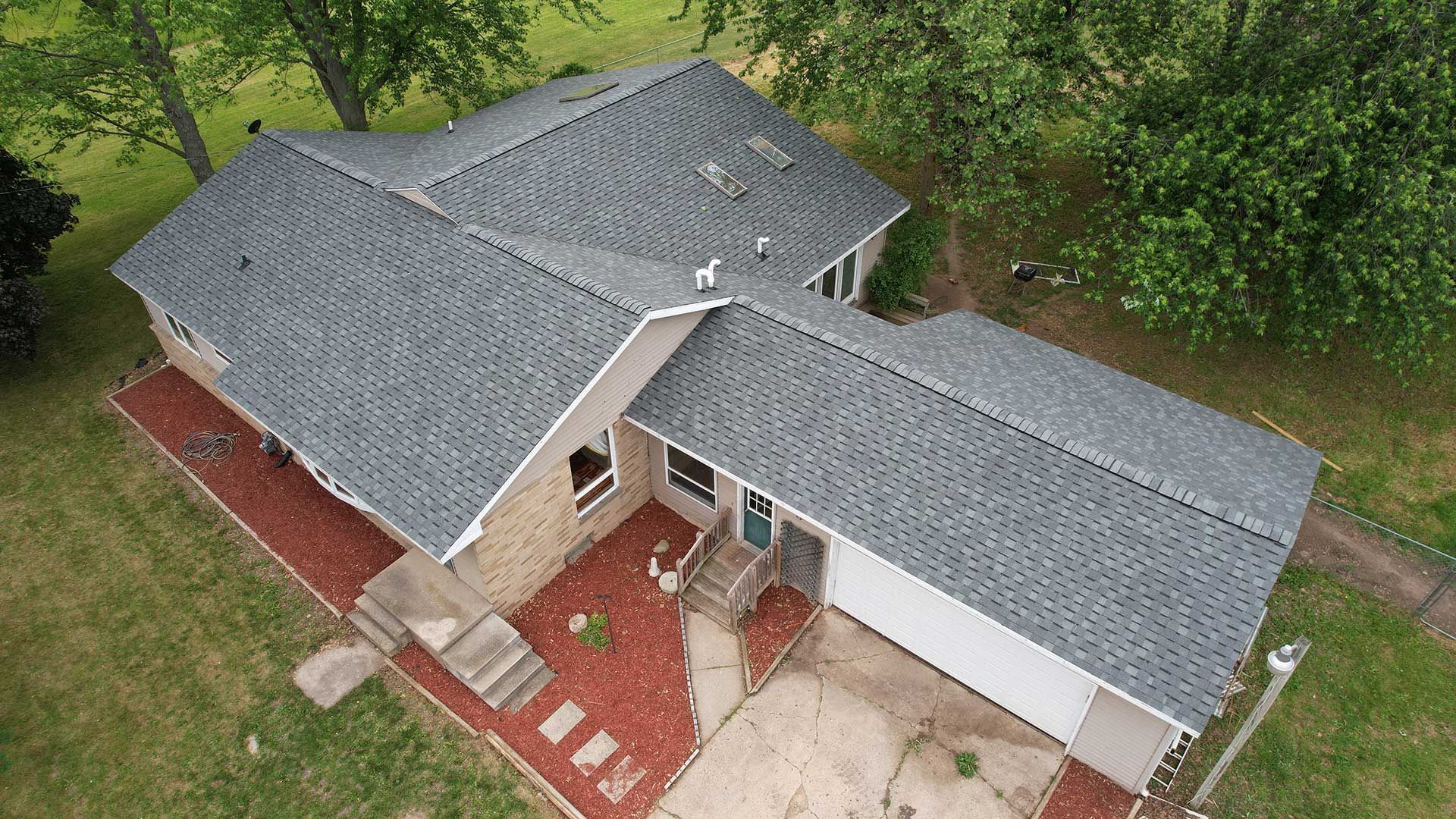 a house with a new roof
