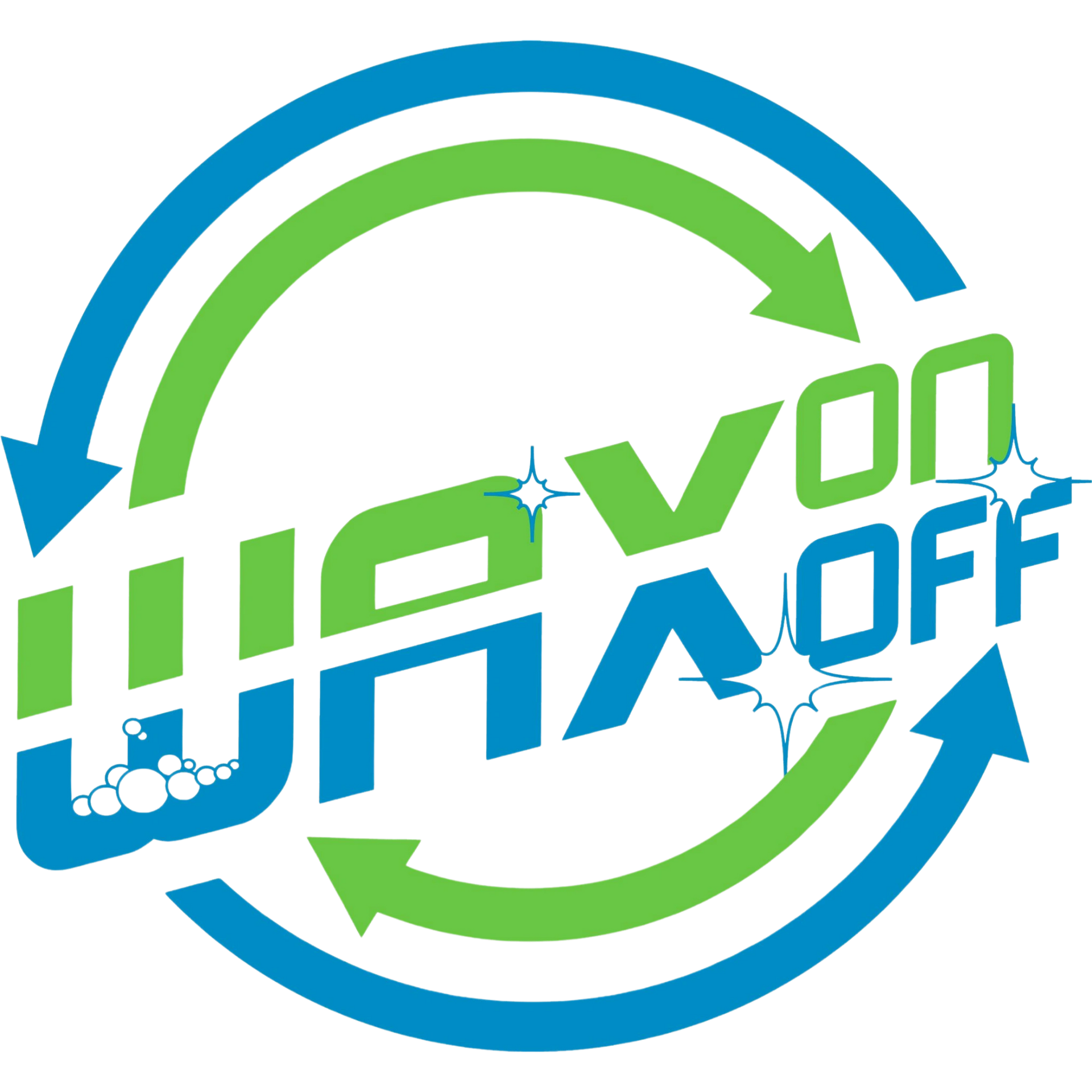 A logo for a company called havon wax off