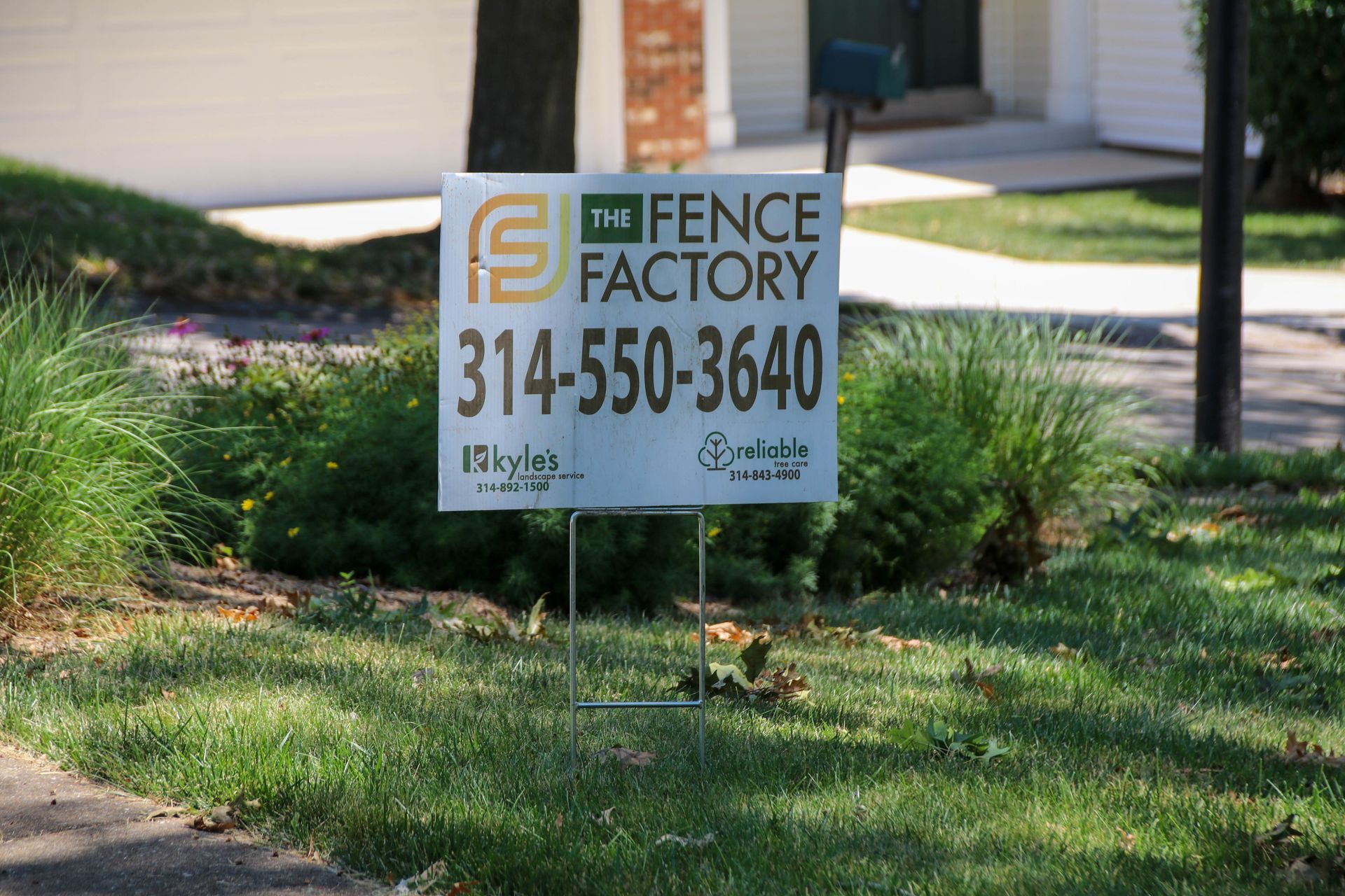 Sign in a yard for 