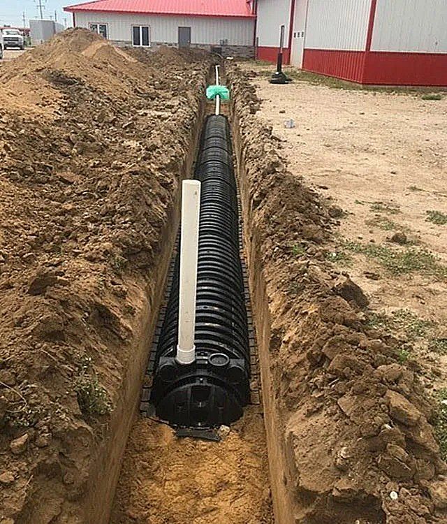 Pipe laying excavation