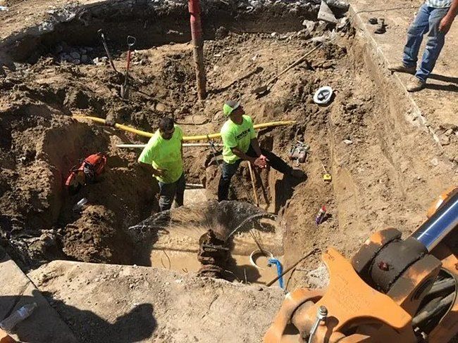 Pipe laying excavation