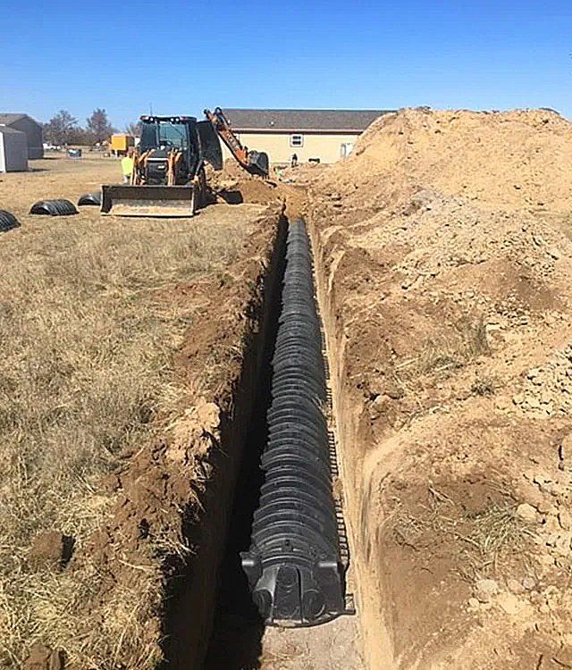 Pipe laying excavation