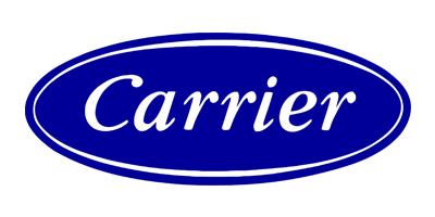 Carrier logo: white text on blue oval with a white outline.