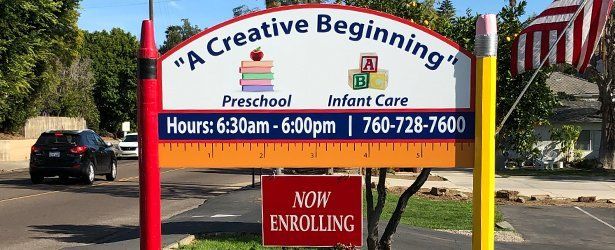 A Creative Beginning PreSchool signage