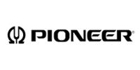 Pioneer logo: wordmark with stylized symbol on the left.