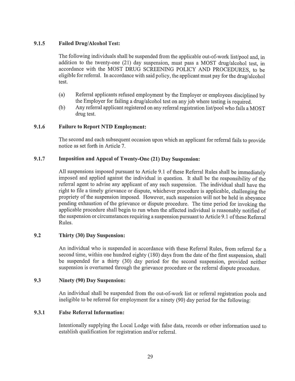 Text from a document with numbered sections and headings.