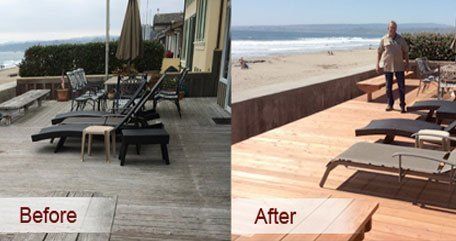 Before and after deck service