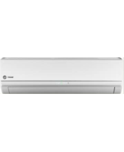 White wall-mounted air conditioner unit on a plain white background