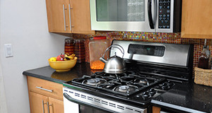 Kitchen stove and countertop