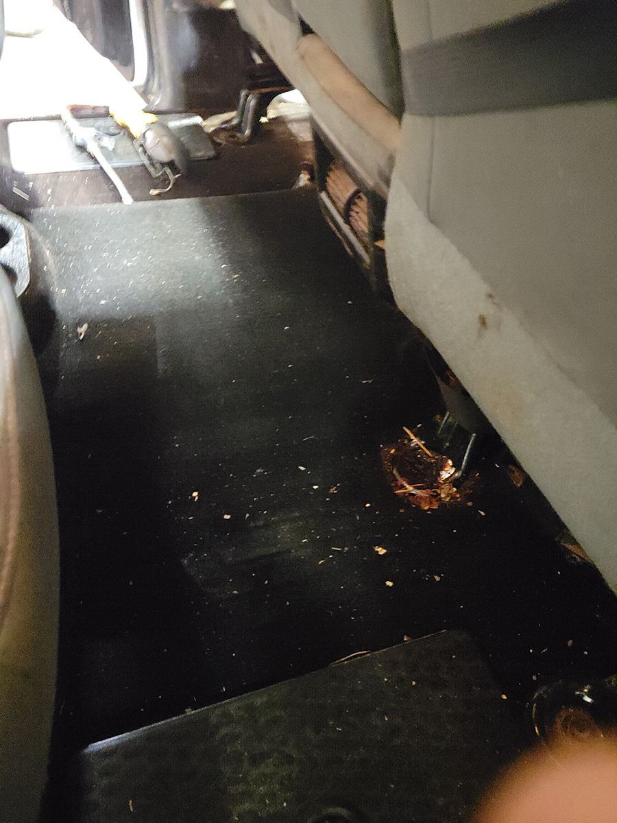 Dirty car floor