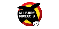Mule-Hide Products logo with black mule head over red and yellow circle, white text