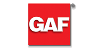 Red GAF logo in white letters on a red square background.