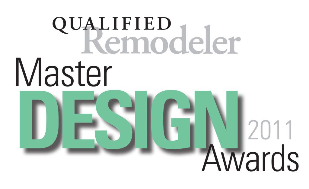 Logo for the 2011 Qualified Remodeler Master Design Awards featuring black and light green text on a white background.